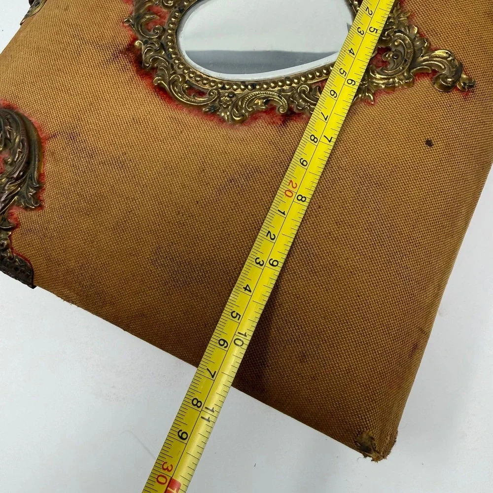 Victorian Standing Cabinet Card Photo Album‎ Antique velvet heart mirror album